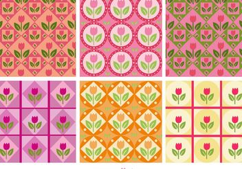 Floral Pink Patterns - vector gratuit #143541